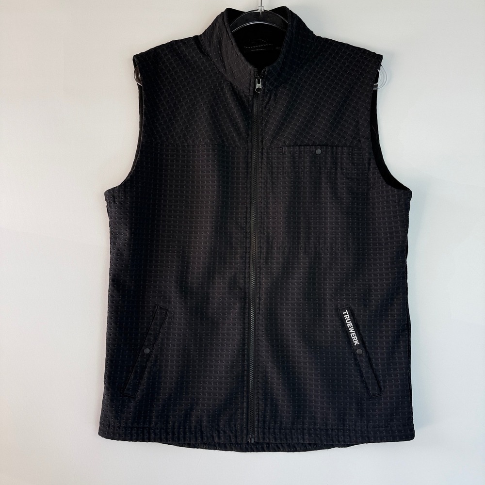 Truewerk Technical Workwear Vest Mens M Soft Shell Fleece Lined Black